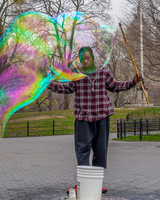 Bam-Bam the Bubble Man Working in Central Park