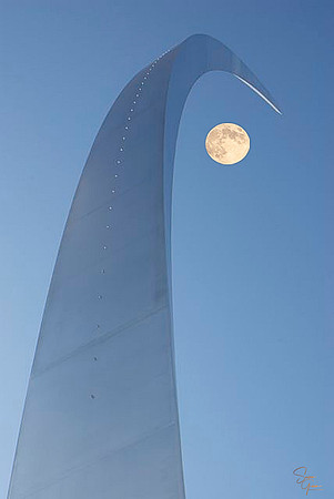 Air Force Memorial with Moon